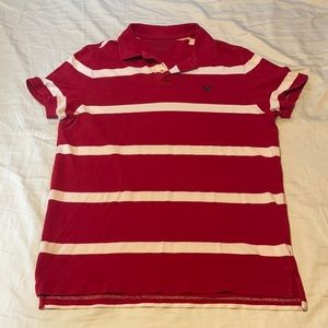 Men’s XL red & white stripe American Eagle polo